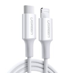 Ugreen MFi kaabel USB-tüüpi C kaabel – Lightning 3A 0,5 m valge (US171) hind ja info | Mobiiltelefonide kaablid | kaup24.ee