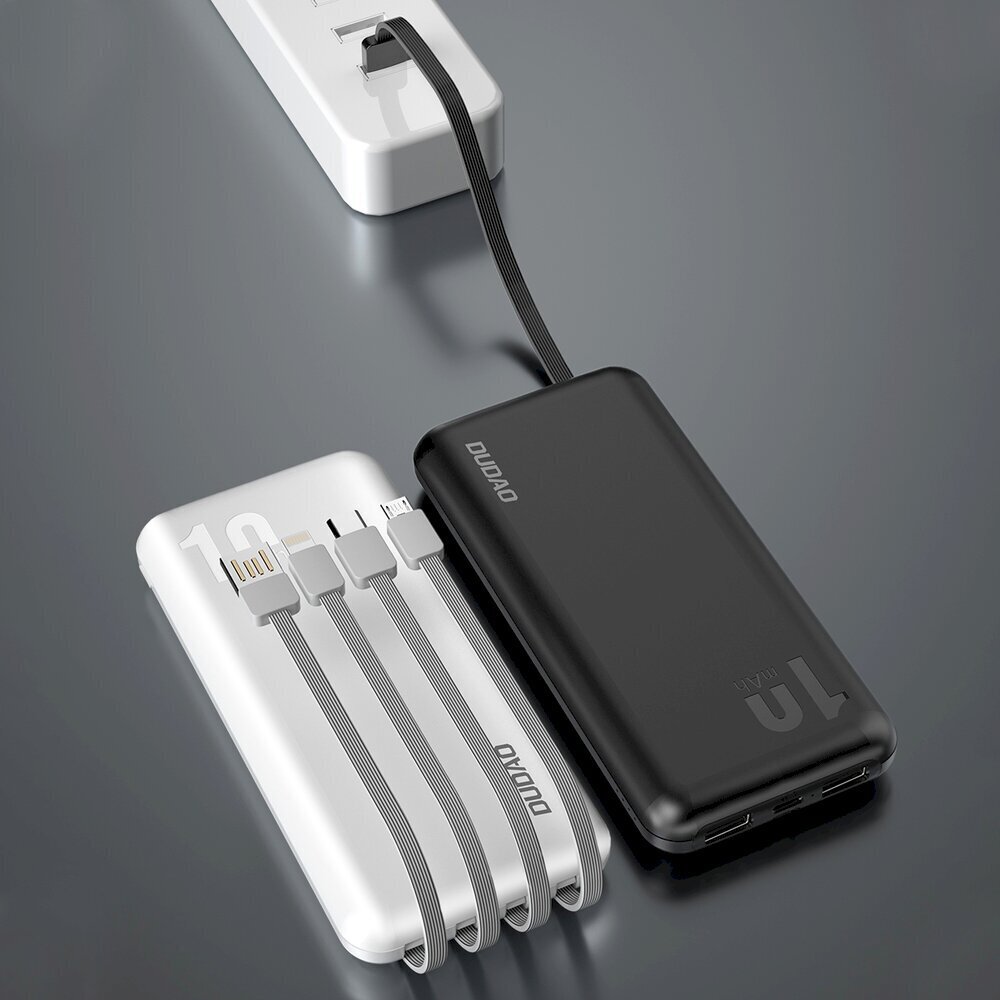 Dudao K6Pro universaalne 10000 mAh toitepank USB-kaabliga, USB-tüüp C, välkmust (K6Pro-must) цена и информация | Akupangad | kaup24.ee