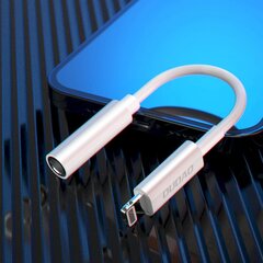 Dudao adapteri kõrvaklappide adapter Lightning (meessoost) kuni 3,5 mm minipistikuni (emane) 10 cm valge (L16 + valge) цена и информация | Кабели для телефонов | kaup24.ee