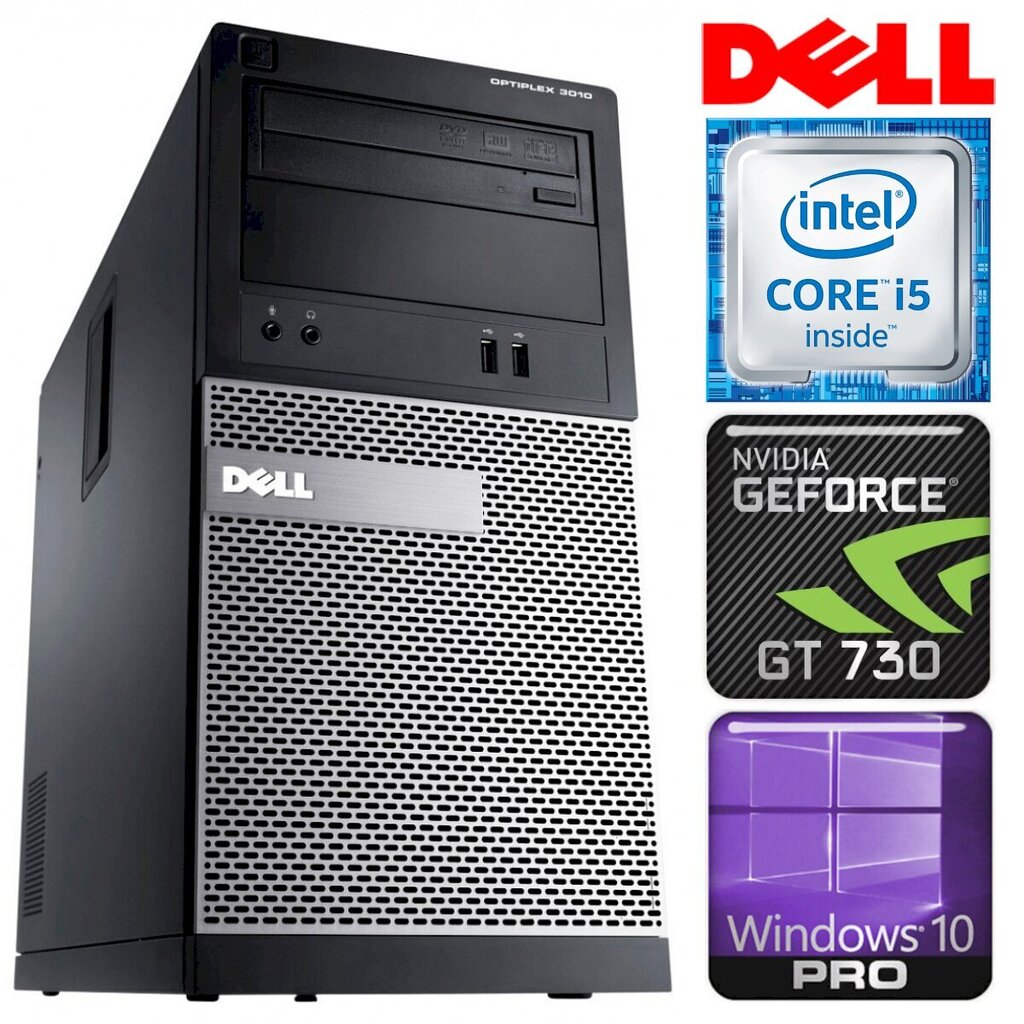 DELL 3010 MT i5-3470 16GB 120SSD GT730 4GB DVD WIN10PRO/W7P [refurbished] hind ja info | Lauaarvutid | kaup24.ee