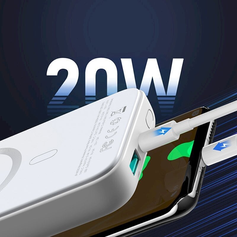 Joyroomi akupank 10000mAh 20W Power Delivery Quick Charge magnetiline juhtmevaba Qi laadija 15W iPhone'ile MagSafe ühilduv must (JR-W020 must) цена и информация | Akupangad | kaup24.ee