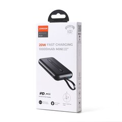 Joyroom Linglong power bank 10000mAh 20W Power Delivery Quick Charge USB / USB Type C / built-in USB Type C cable black (JR-L001 black) цена и информация | Зарядные устройства Power bank  | kaup24.ee