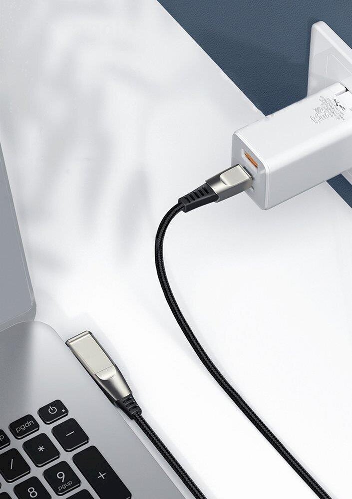 Baseus 2in1 USB - USB Type C andmelaadimiskaabel / Lenovo (kandiline pistik) DC Adapteri sülearvuti pistik 2 m 100 W 5 A must (CA1T2-E01) цена и информация | Mobiiltelefonide kaablid | kaup24.ee