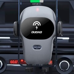 Dudao autohoidik koos sisseehitatud Qi juhtmevaba laadijaga 15W hall (F20xs) hind ja info | Mobiiltelefonide hoidjad | kaup24.ee