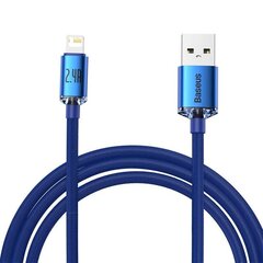 Кабель Baseus Crystal USB на Lightning, 2.4 А, 2 м (синий) цена и информация | Borofone 43757-uniw | kaup24.ee