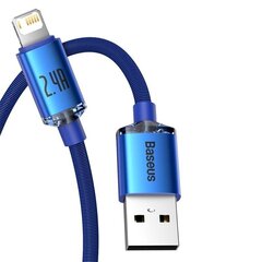 Кабель Baseus Crystal USB на Lightning, 2.4 А, 2 м (синий) цена и информация | Borofone 43757-uniw | kaup24.ee