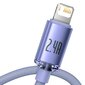 Baseus Crystal USB-kaabel Lightningiga, 2,4A, 1,2m (lilla) hind ja info | Mobiiltelefonide kaablid | kaup24.ee