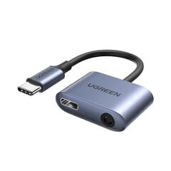 Ugreen heliadapter C-tüüpi USB (mees) – C-tüüpi USB PD QC (emane) + 3,5 mm minipistik (emane) hall (CM231) цена и информация | Кабели для телефонов | kaup24.ee