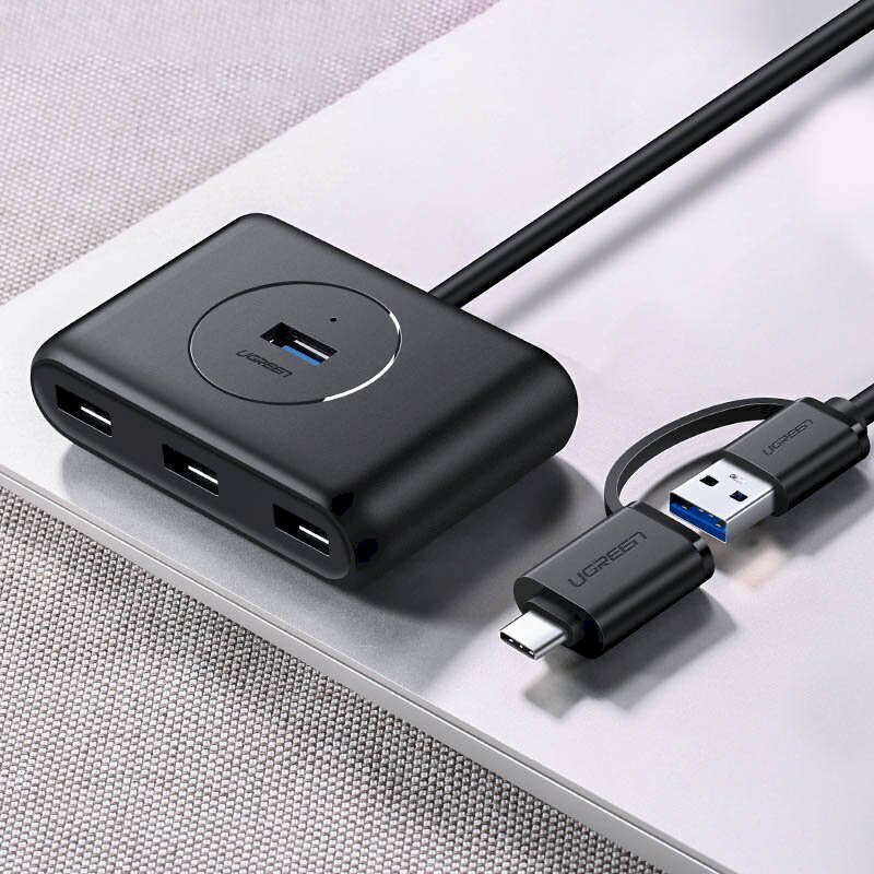 Ugreen multifunktsionaalne USB-jaotur Type c – 4 x USB 3.0 1m valge (CR113) hind ja info | Mobiiltelefonide kaablid | kaup24.ee