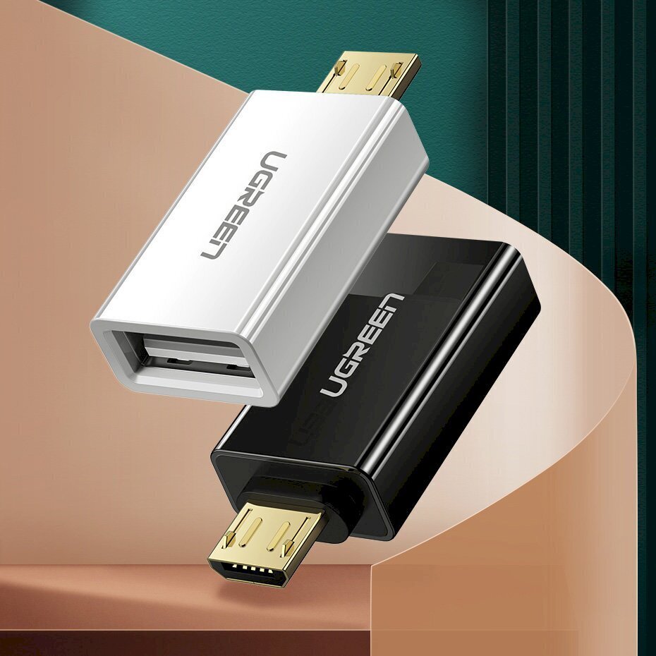 Ugreen mikro-USB – USB 2.0 OTG-adapter, valge (US195) цена и информация | Mobiiltelefonide kaablid | kaup24.ee