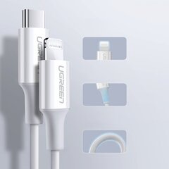 Ugreen MFi cable USB Type C - Lightning 3A 1.5 m white (US171) цена и информация | Кабели для телефонов | kaup24.ee