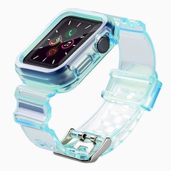 Силиконовый ремешок Fusion Light Set для Apple Watch 42 мм / 44 мм / 45 мм, синий цена и информация | Аксессуары для смарт-часов и браслетов | kaup24.ee