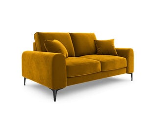 Двухместный диван Mazzini Sofas Madara, велюр, желтый/черный цена и информация | Диваны | kaup24.ee