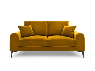 Двухместный диван Mazzini Sofas Madara, велюр, желтый/черный цена и информация | Диваны | kaup24.ee