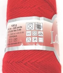 Kudumisniit LANOSO Bonito 100g; värv punane 956 hind ja info | Kudumistarvikud | kaup24.ee