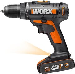 Аккумуляторная дрель-винтоверт Worx WX101.1, 20 В, 1,5 Ач цена и информация | Шуруповерты, дрели | kaup24.ee