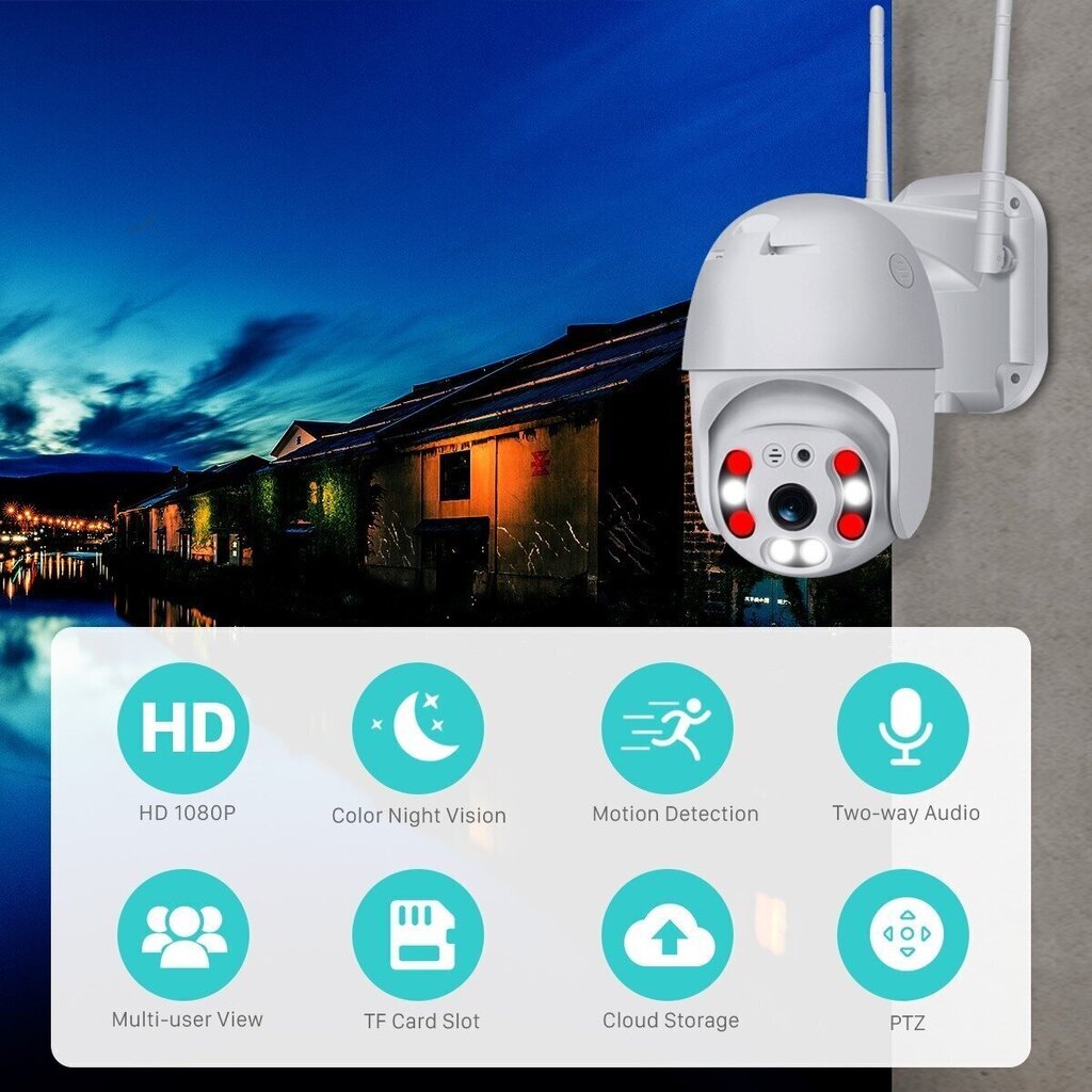 IP WIFI kaamera inimese avastamisega PYRAMID PYR-SH500DPB, 5MP, WiFi, microSD suuruse, integreeritud mikrofon hind ja info | Valvekaamerad | kaup24.ee