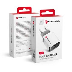 Универсальное дорожное зарядное устройство 2А с 2 разъемами USB Forcell цена и информация | Зарядные устройства для телефонов | kaup24.ee