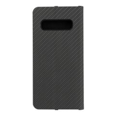 Telefoniümbris Luna Book Carbon Samsung Galaxy S10, must hind ja info | Telefoni kaaned, ümbrised | kaup24.ee