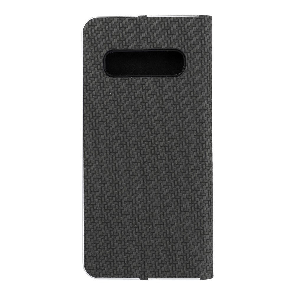 Telefoniümbris Luna Book Carbon Samsung Galaxy S10, must hind ja info | Telefoni kaaned, ümbrised | kaup24.ee