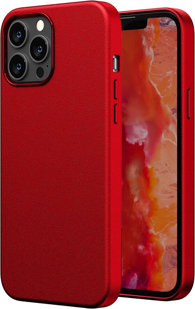 Ümbris Apple iPhone 12 / 12 Pro, eco-nahast, punane (red apple) hind ja info | Telefoni kaaned, ümbrised | kaup24.ee