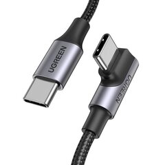 Угловой кабель USB-C на USB-C UGREEN US334 5A, PD 100Вт, 1 м (черный) цена и информация | Кабели для телефонов | kaup24.ee