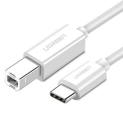 Кабель принтера USB 2.0 C-B UGREEN US241 — 1.5 м (белый) цена и информация | Кабели для телефонов | kaup24.ee