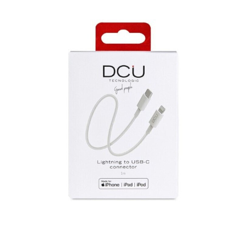 USB-C-Lightning Kaabel iPhone DCU 1 Valge 1 m цена и информация | Mobiiltelefonide kaablid | kaup24.ee