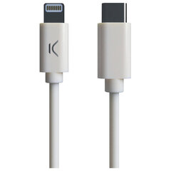 USB-C-Lightning Kaabel KSIX MFI (1 m) Valge цена и информация | Кабели для телефонов | kaup24.ee