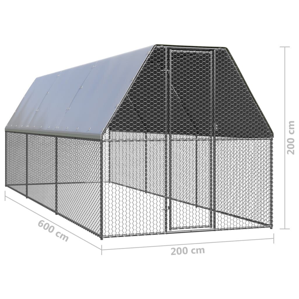 Lauko narvas viščiukams, 2x6x2 m, pilkas hind ja info | Pesakastid, söötjad ja puurid | kaup24.ee