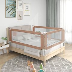 vidaXL Apsauginis turėklas vaiko lovai, taupe, 140x25cm, audinys hind ja info | Laste ohutustarvikud | kaup24.ee