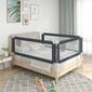vidaXL Apsauginis turėklas vaiko lovai, pilkas, 160x25cm, audinys hind ja info | Laste ohutustarvikud | kaup24.ee