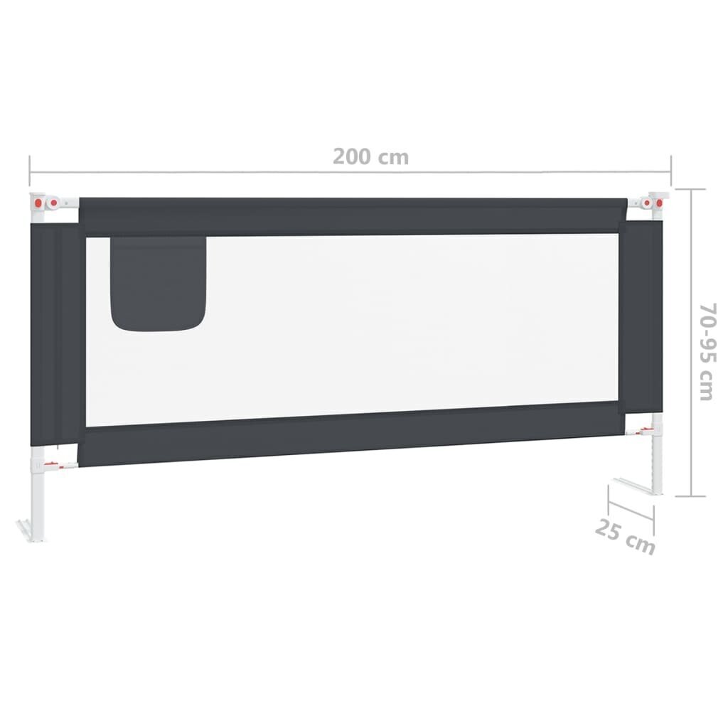 vidaXL Apsauginis turėklas vaiko lovai, pilkas, 200x25cm, audinys цена и информация | Laste ohutustarvikud | kaup24.ee