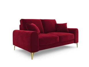Двухместный диван Mazzini Sofas Madara, велюр, красный/золотой цена и информация | Диваны | kaup24.ee
