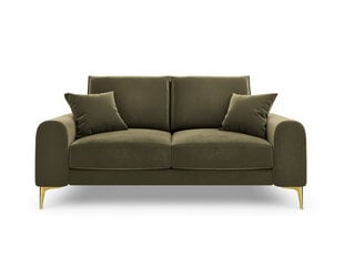 Двухместный диван Mazzini Sofas Madara, велюр, зеленый/золотой цена и информация | Диваны | kaup24.ee