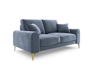 Двухместный диван Mazzini Sofas Madara, велюр, светло-синий/золотой цена и информация | Диваны | kaup24.ee