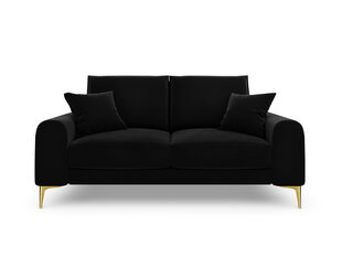 Двухместный диван Mazzini Sofas Madara, велюр, черный/золотой цена и информация | Диваны | kaup24.ee