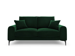 Двухместный диван Mazzini Sofas Madara, велюр, темно-зеленый/черный цена и информация | Диваны | kaup24.ee