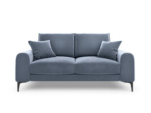Двухместный диван Mazzini Sofas Madara, велюр, голубой/черный цена и информация | Диваны | kaup24.ee