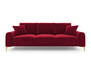 Трехместный диван Mazzini Sofas Madara, велюр, красный/золотой цена и информация | Диваны | kaup24.ee