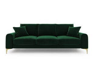 Трехместный диван Mazzini Sofas Madara, велюр, темно-зеленый/золотой цена и информация | Диваны | kaup24.ee