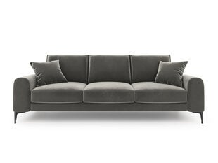 Трехместный диван Mazzini Sofas Madara, велюр, светло-серый/черный цена и информация | Диваны | kaup24.ee