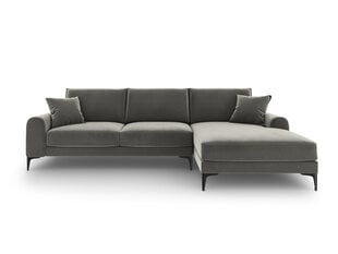 Pehme nurgadiivan Mazzini Sofas Madara, veluur, helehall/must цена и информация | Угловые диваны | kaup24.ee