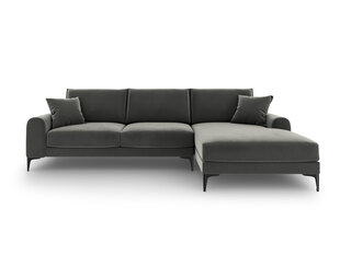 Pehme nurgadiivan Mazzini Sofas Madara, veluur, tumehall/must цена и информация | Угловые диваны | kaup24.ee