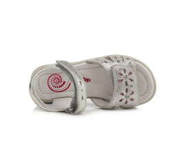 Детские кожаные сандалии  D.D.STEP.K03-204BL, серебристые цена и информация | Детские сандали | kaup24.ee