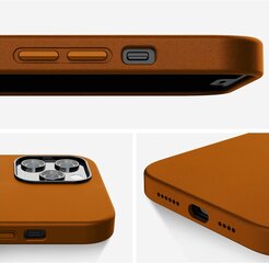 Защитный чехол для Apple iPhone 12/12 Pro, экокожа, веганская кожа, brown (caramel) цена и информация | Чехлы для телефонов | kaup24.ee