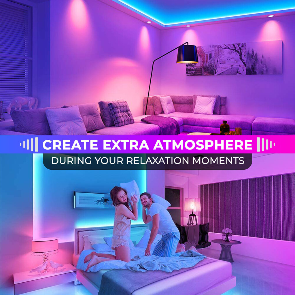 Smart RGB 5050 LED riba 20m Bluetooth funktsiooni ja muusika juhtimisega hind ja info | LED ribad | kaup24.ee