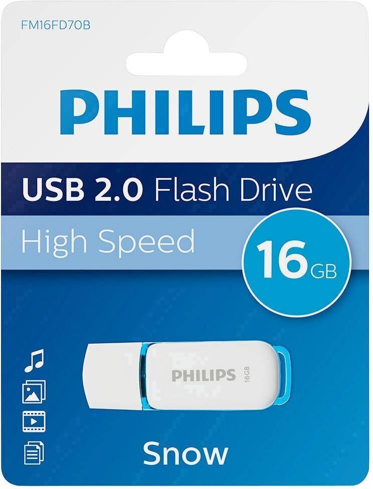 PHILIPS USB 2.0 FLASH DRIVE SNOW EDITION (SININE) 16GB hind ja info | Mälupulgad | kaup24.ee