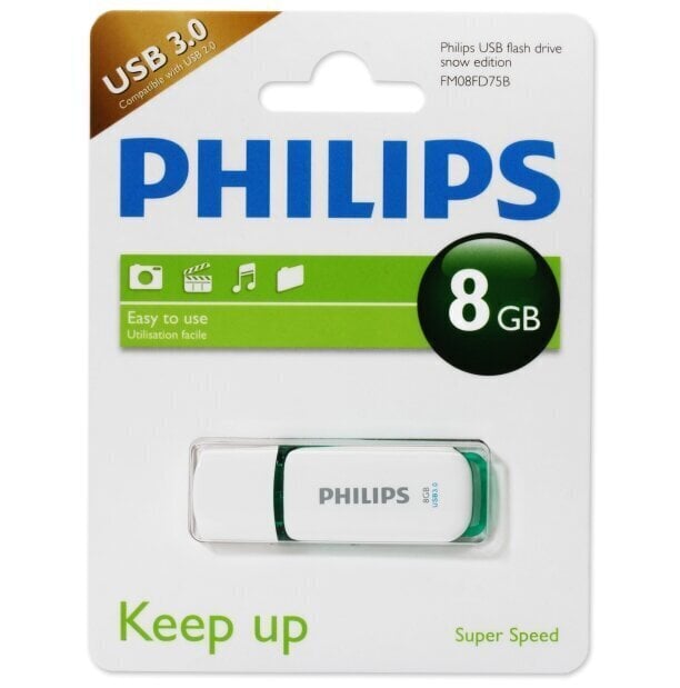 PHILIPS USB 3.0 FLASH DRIVE SNOW EDITION (ROHELINE) 8GB цена и информация | Mälupulgad | kaup24.ee