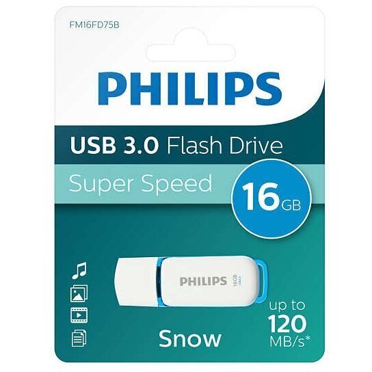 PHILIPS USB 3.0 FLASH DRIVE SNOW EDITION (SININE) 16GB hind ja info | Mälupulgad | kaup24.ee